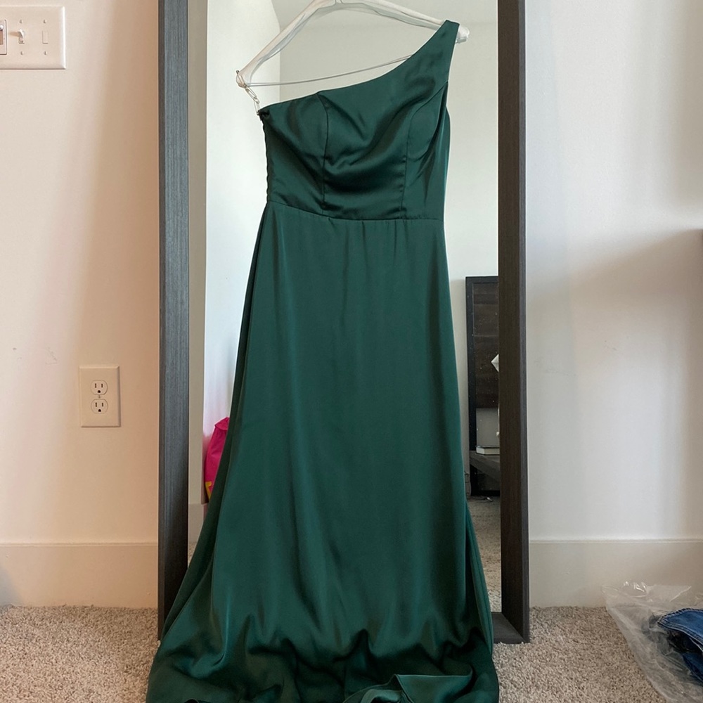 Kennedy Blue Bridesmaid Dress - Emerald Green Satin